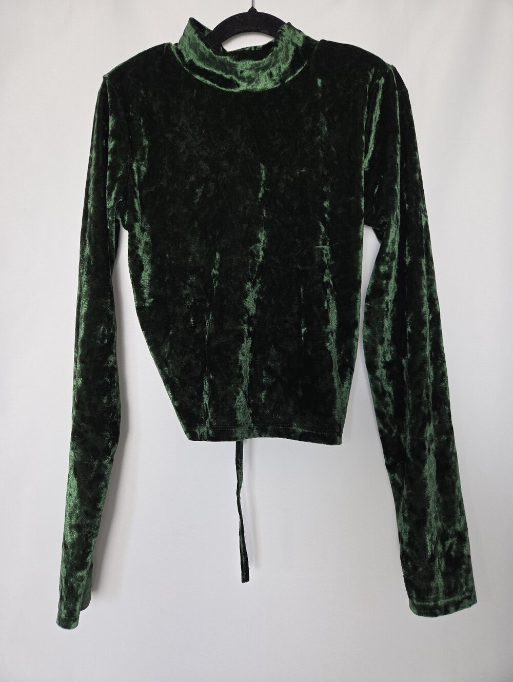 Green Long Sleeve Velvet Top
